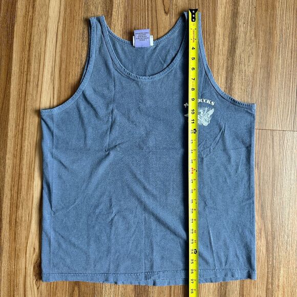 Vtg Anvil Authentic Pigment Mr Ducks 2003 Faded Blue Men's Tank Top Size M - Picture 4 of 7